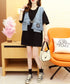 Denim patchwork cardigan
